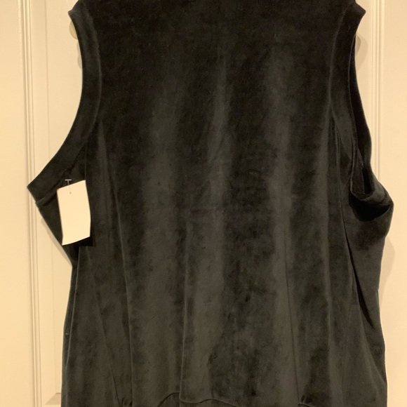 Quacker Factory Black Velour Rhinestone Vest 2X - Picture 2 of 4